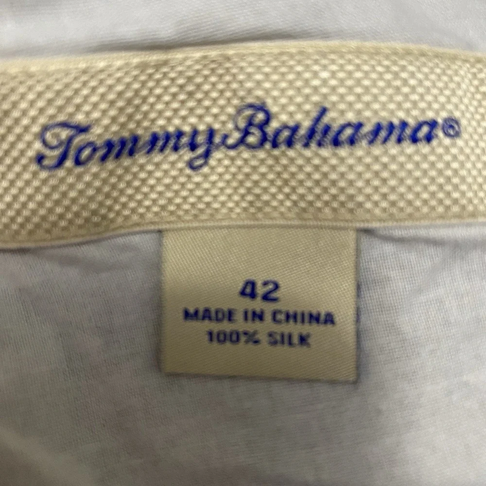 Tommy Bahama Men's blue Solid Silk Chino Shorts Flat Front Button Dry Clean